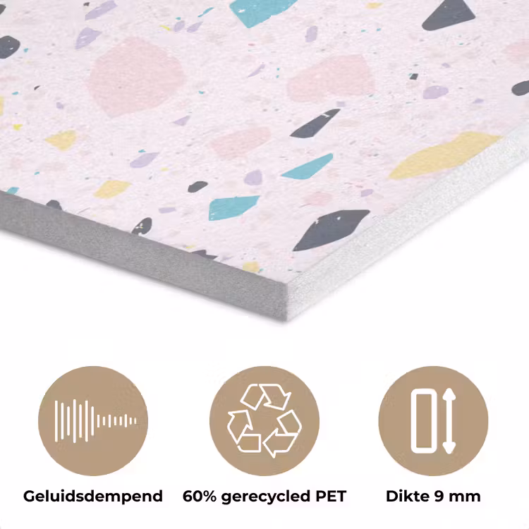 Terrazzo - Patroon - Zacht - Snoep PET vilt klein 837 -closeup_NL