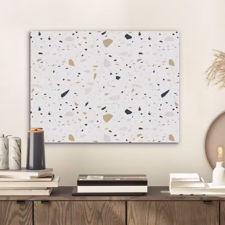Terrazzo - Patroon - Wit - Neutraal PET vilt klein 837 -sfeer1