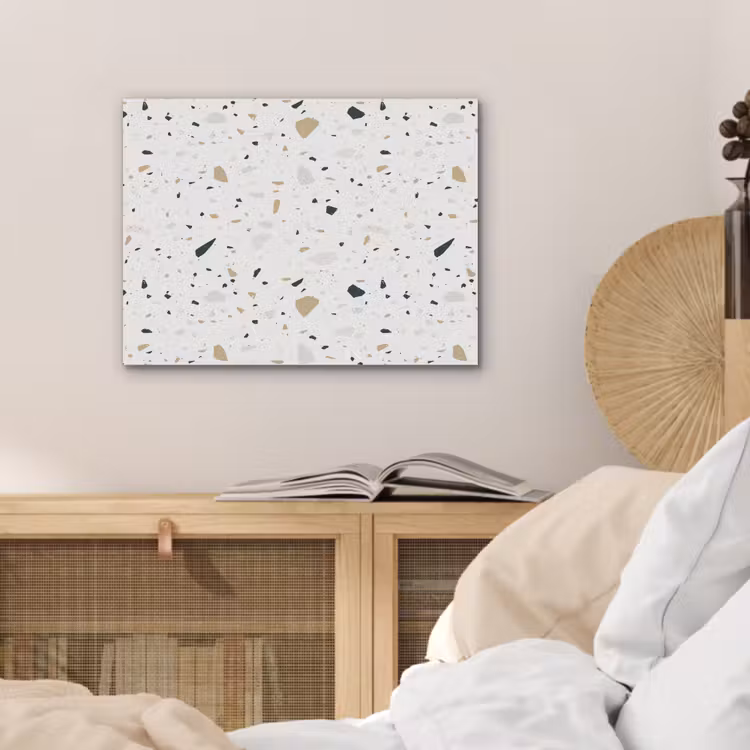 Terrazzo - Patroon - Wit - Neutraal PET vilt klein 837 -sfeer3