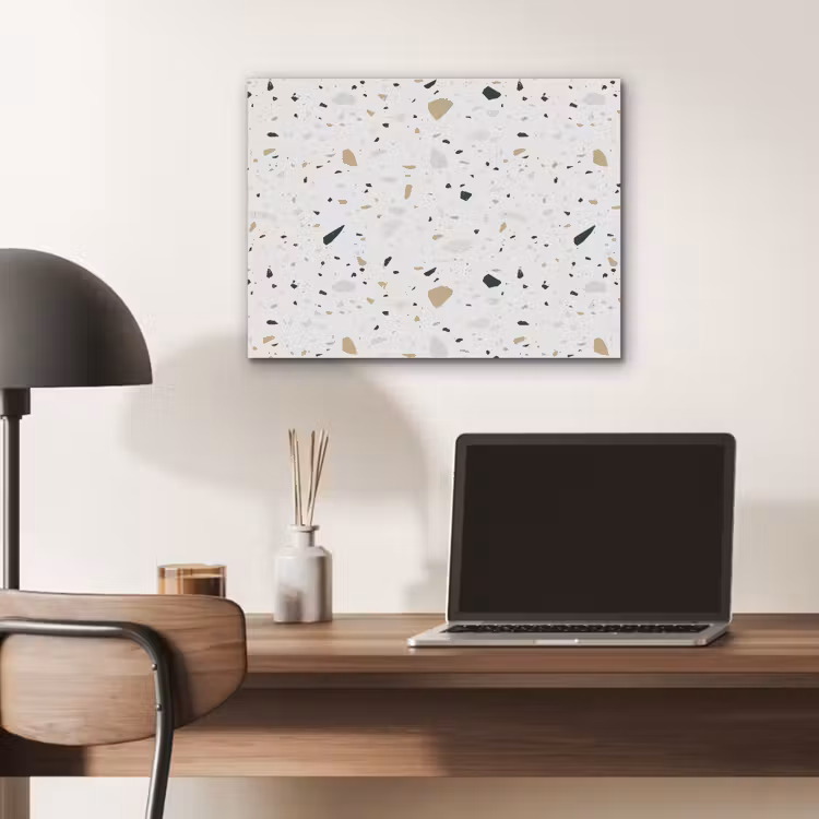 Terrazzo - Patroon - Wit - Neutraal PET vilt klein 837 -sfeer5