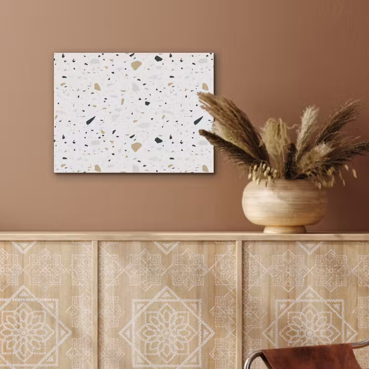 Terrazzo - Patroon - Wit - Neutraal PET vilt klein 837 -sfeer4