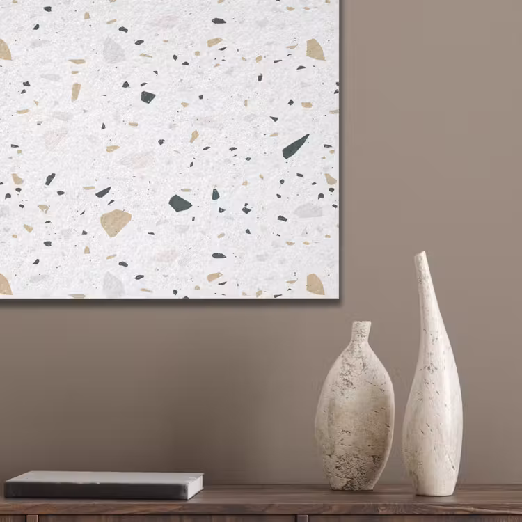 Terrazzo - Patroon - Wit - Neutraal PET vilt klein 837 -sfeer6_closeup