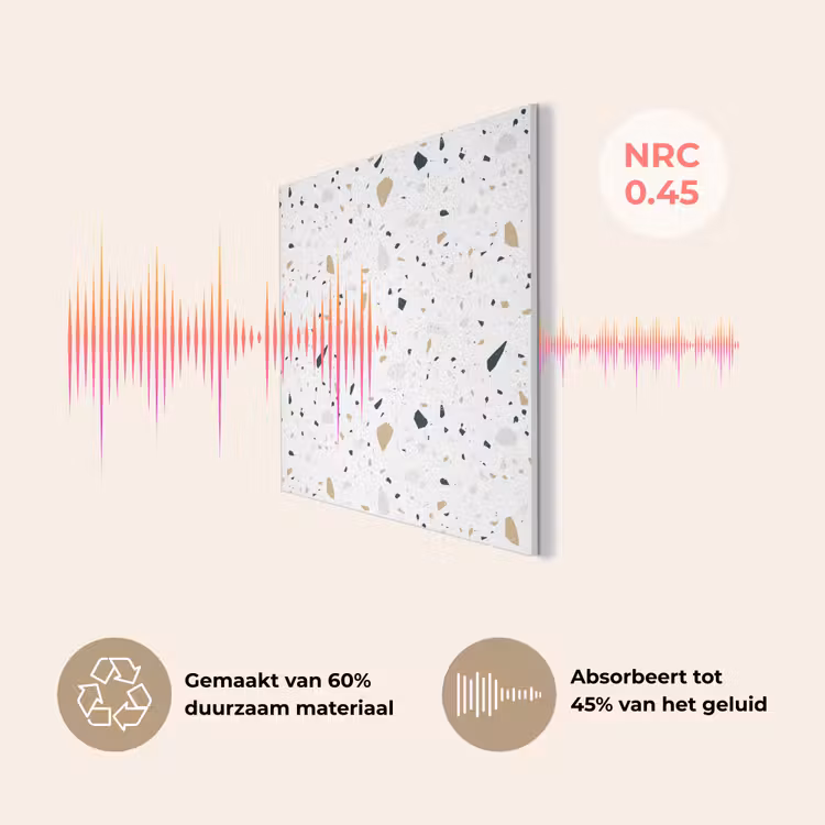 Terrazzo - Patroon - Wit - Neutraal PET vilt klein 837 -USP_NL