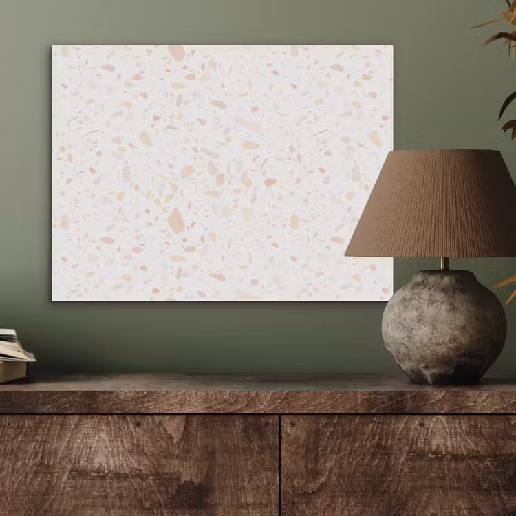 Terrazzo -  Patroon - Wit - Perzik PET vilt klein 837 -sfeer2