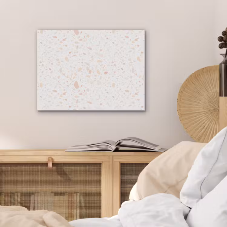 Terrazzo -  Patroon - Wit - Perzik PET vilt klein 837 -sfeer3