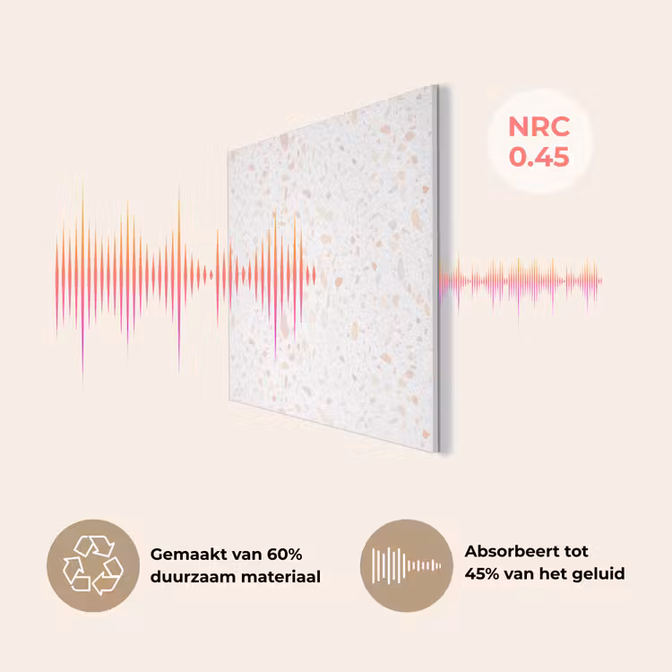 Terrazzo -  Patroon - Wit - Perzik PET vilt klein 837 -USP_NL