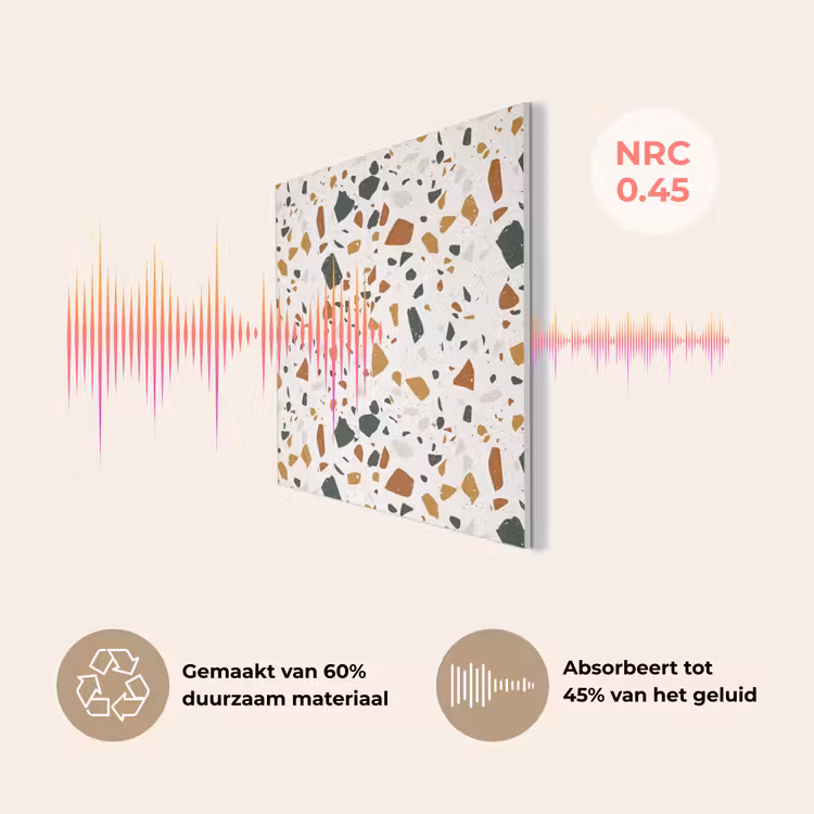 Terrazzo - Patroon - Wit - Terra PET vilt klein 837 -USP_NL