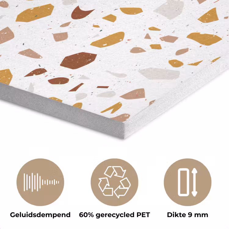 Terrazzo - Patroon - Wit - Urban PET vilt klein 837 -closeup_NL