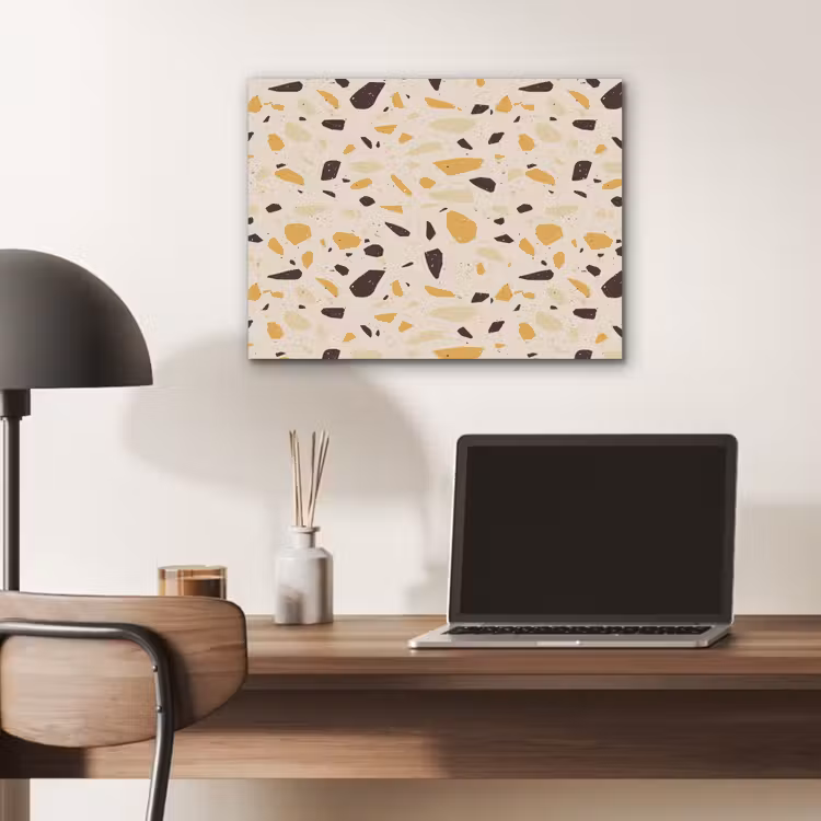 Terrazzo - Patroon - Geel - PET vilt klein 837 -sfeer5