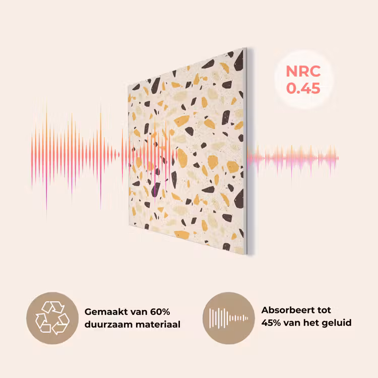 Terrazzo - Patroon - Geel - PET vilt klein 837 -USP_NL