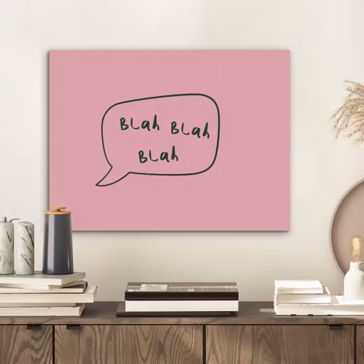 Tekstwolkje - BLAH BLAH BLAH - Roze PET vilt klein -sfeer1