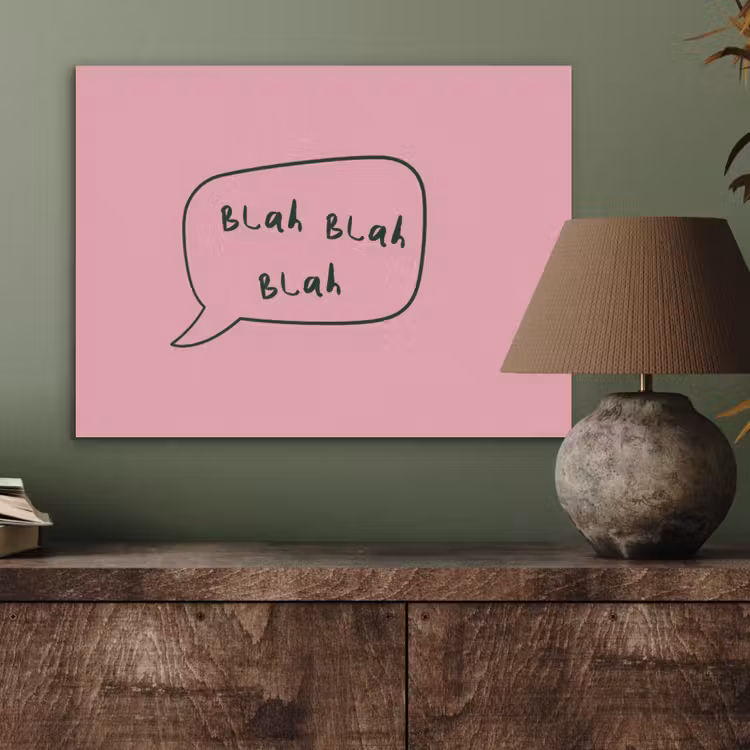 Tekstwolkje - BLAH BLAH BLAH - Roze PET vilt klein -sfeer2