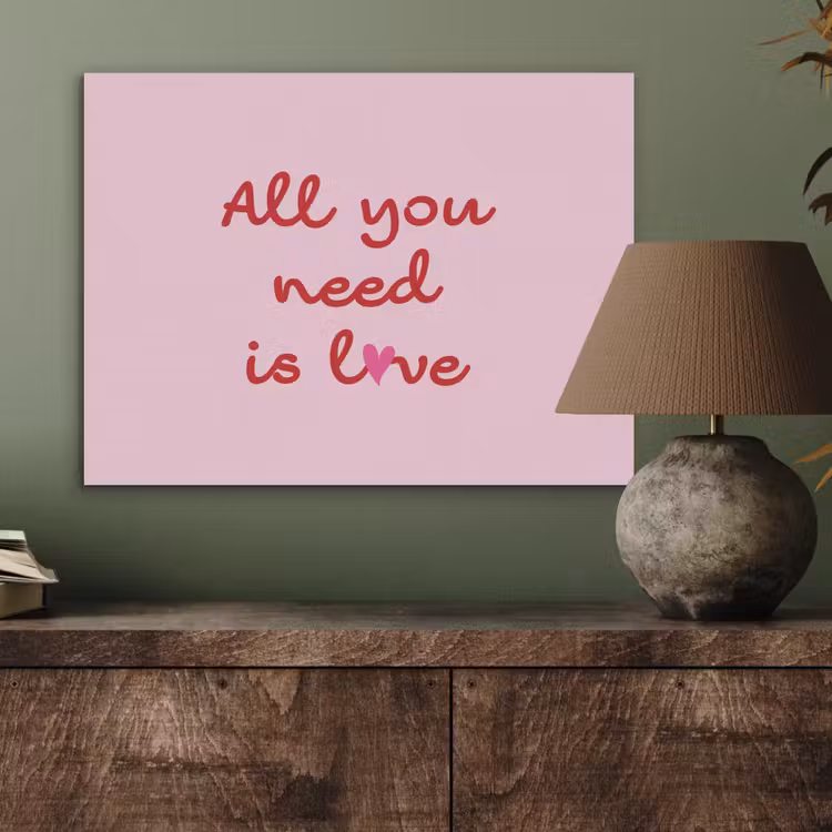 Tekst - Roze - Love - Hart PET vilt klein -sfeer2