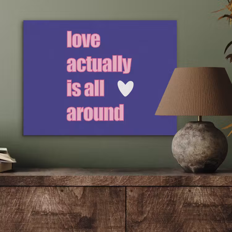 Tekst - Valentijn - Love - Blauw PET vilt klein -sfeer2