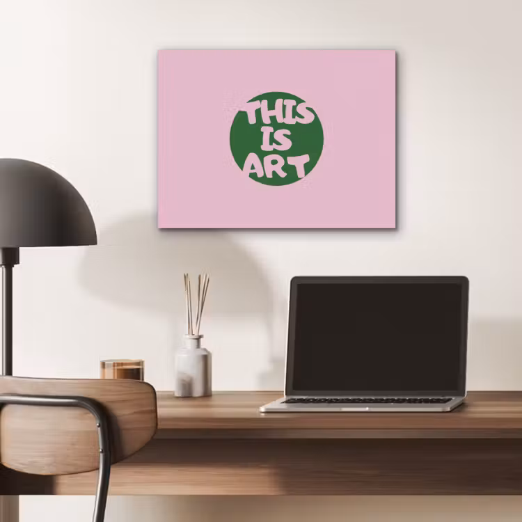 This is art - Tekst - Cirkel - Groen PET vilt klein -sfeer5