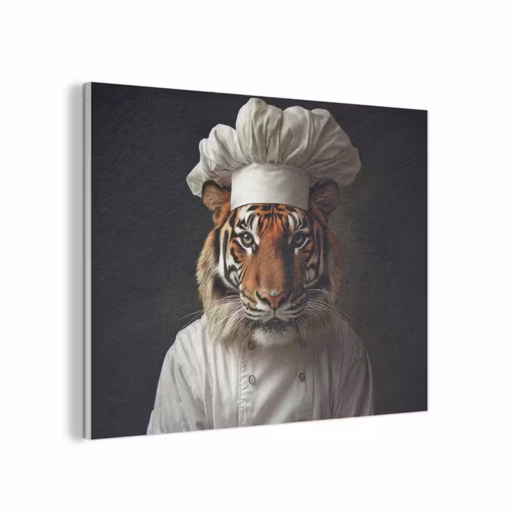 Tijger - Kokskleding - Bruin PET vilt klein -3d