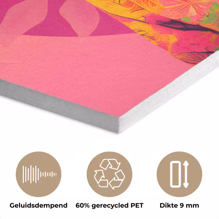 Tijger - Kimono - Planten - Roze PET vilt klein -closeup_NL