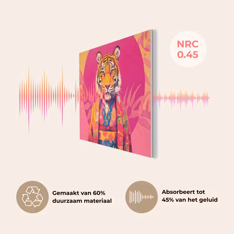Tijger - Kimono - Planten - Roze PET vilt klein -USP_NL