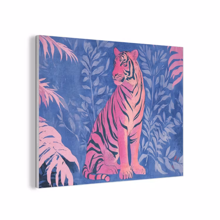 Tijger - Roze - Bladeren - Jungle PET vilt klein -3d