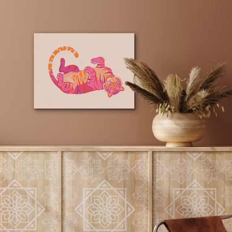 Tijger - Roze - Oranje PET vilt klein -sfeer4