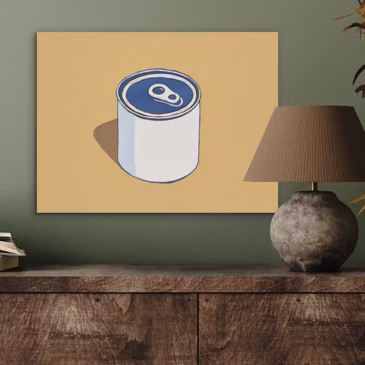 Blikje - Minimalistisch - Blauw - Illustratie PET vilt klein -sfeer2