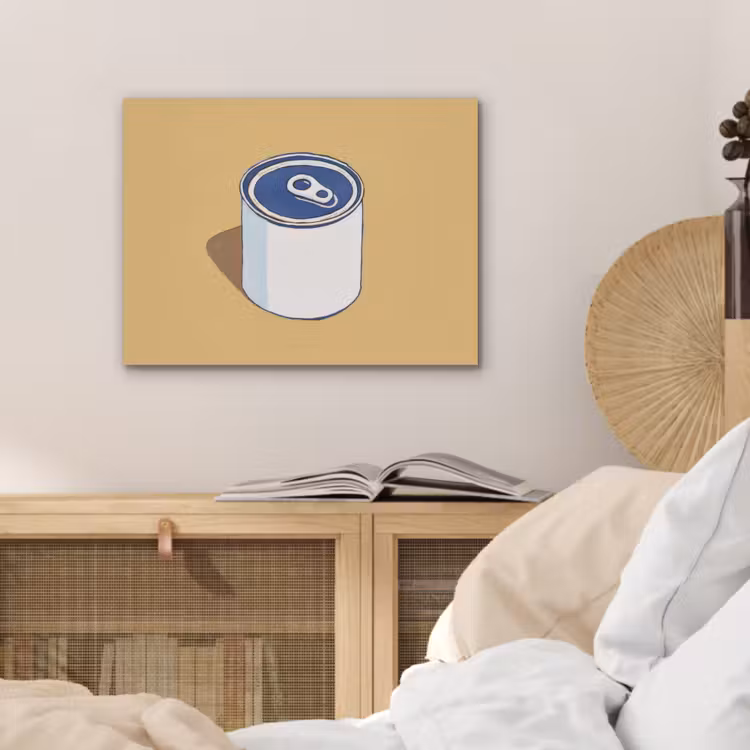 Blikje - Minimalistisch - Blauw - Illustratie PET vilt klein -sfeer3
