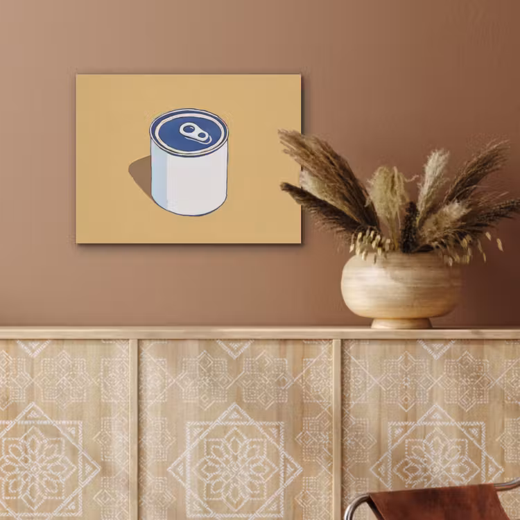 Blikje - Minimalistisch - Blauw - Illustratie PET vilt klein -sfeer4