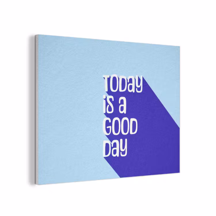 Today is a good day - Blauw - Schaduw PET vilt klein -3d