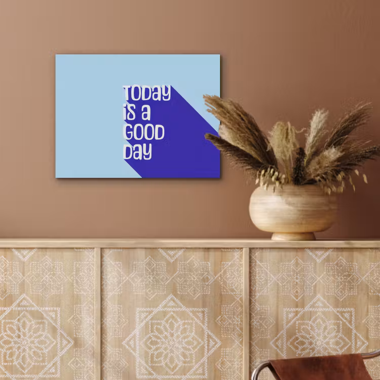Today is a good day - Blauw - Schaduw PET vilt klein -sfeer4
