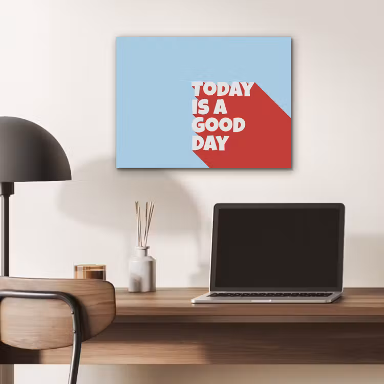 Today is a good day - Rood - lichtblauw PET vilt klein -sfeer5