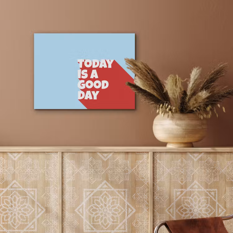 Today is a good day - Rood - lichtblauw PET vilt klein -sfeer4