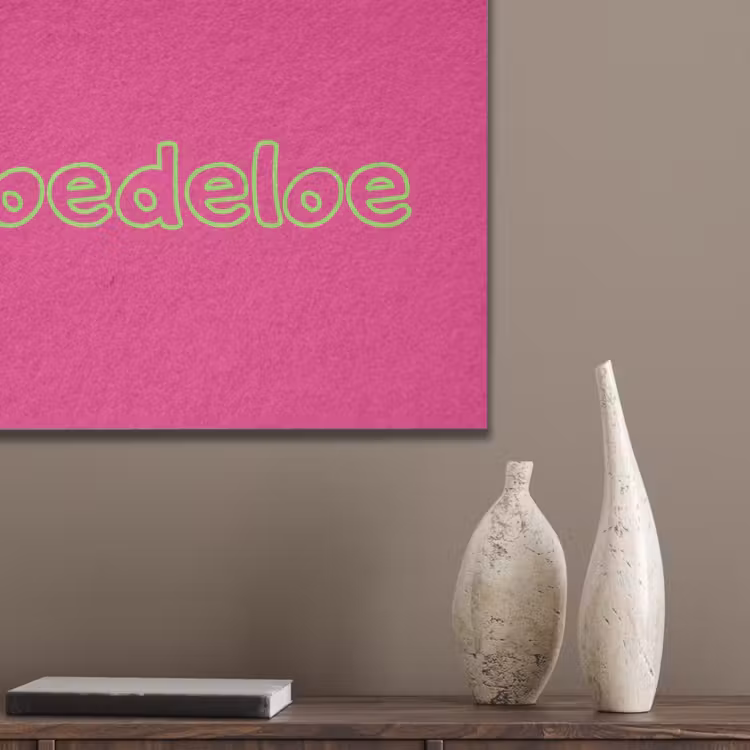 Toedeloe - Groen - Roze PET vilt klein -sfeer6_closeup