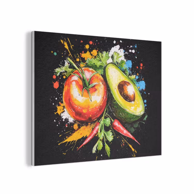 Tomaat - Avocado - Peper - Graffiti - Verf - Modern PET vilt klein -3d