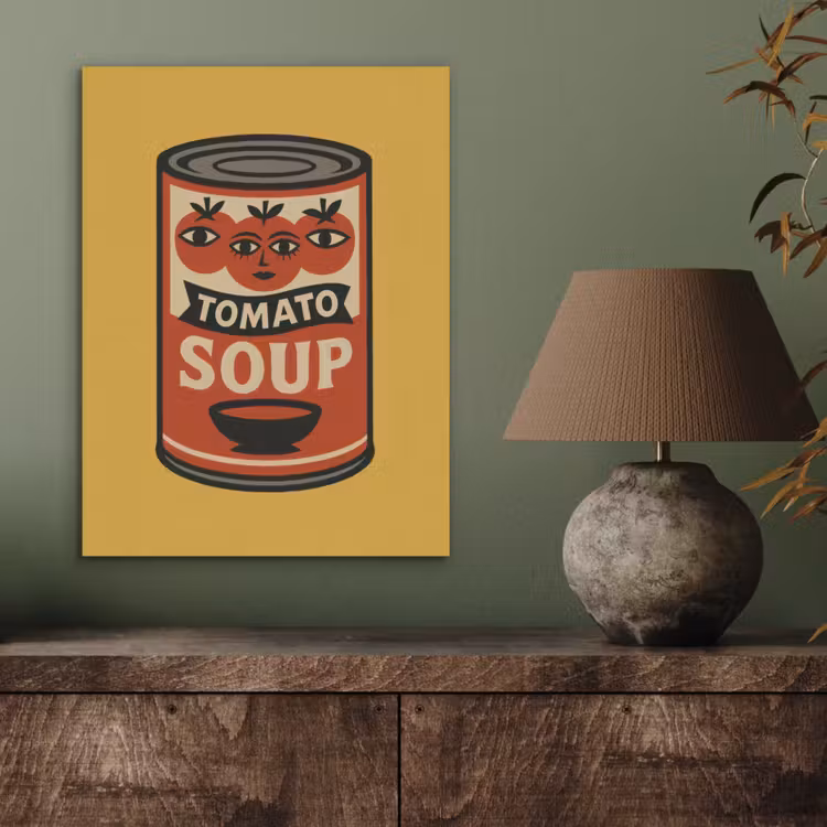 Tomatensoep - Gezichtje - Illustratie - Rood PET vilt klein -sfeer2