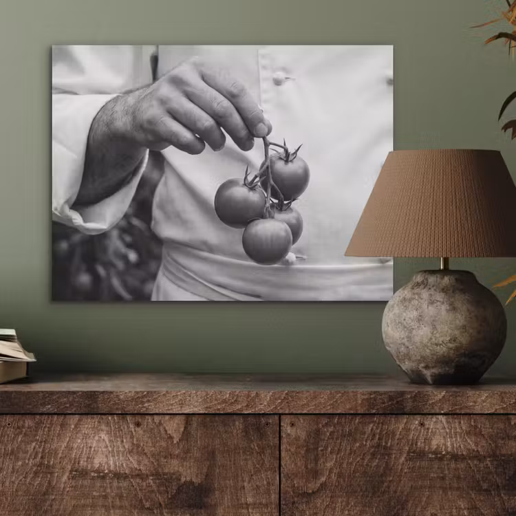 Tomaten - Chef - Zwart - Wit PET vilt klein -sfeer2