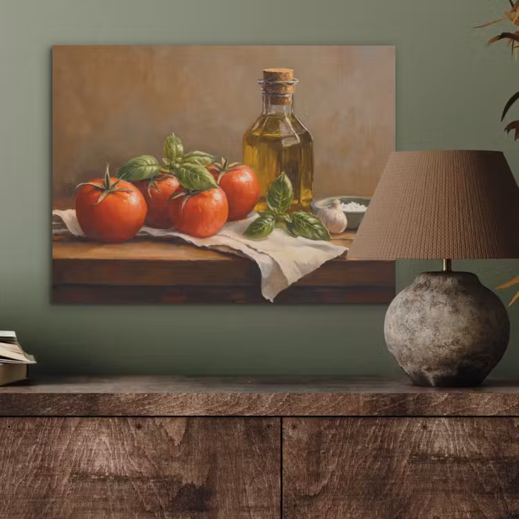 Tomaten - Olijfolie - Stilleven PET vilt klein -sfeer2