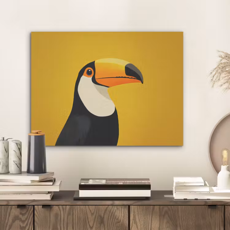 Toekan - Minimalistisch - Snavel - Oranje PET vilt klein -sfeer1