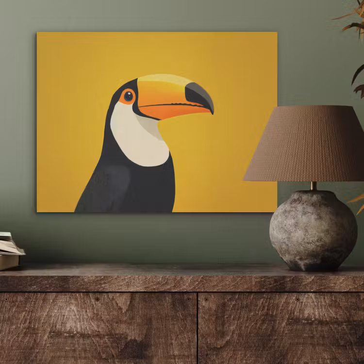 Toekan - Minimalistisch - Snavel - Oranje PET vilt klein -sfeer2