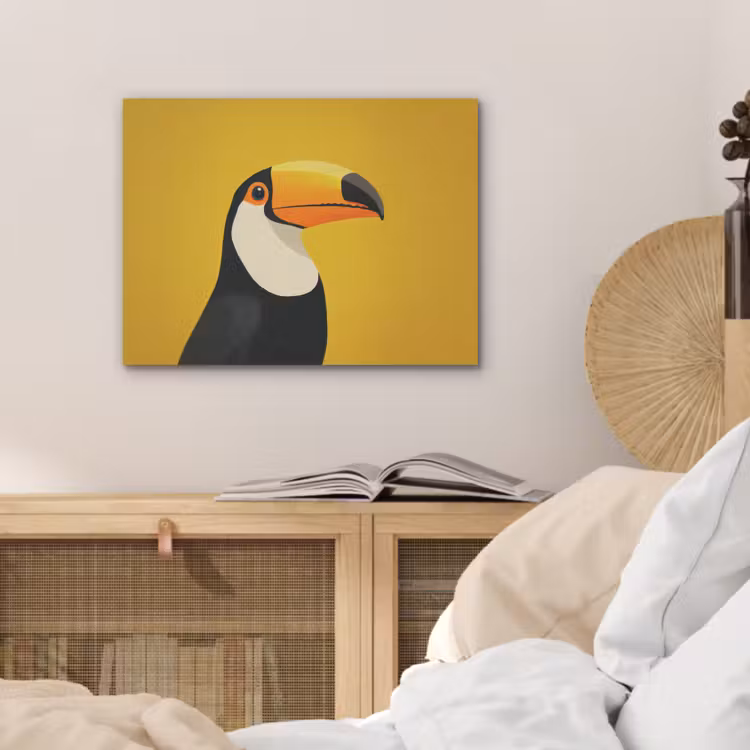 Toekan - Minimalistisch - Snavel - Oranje PET vilt klein -sfeer3