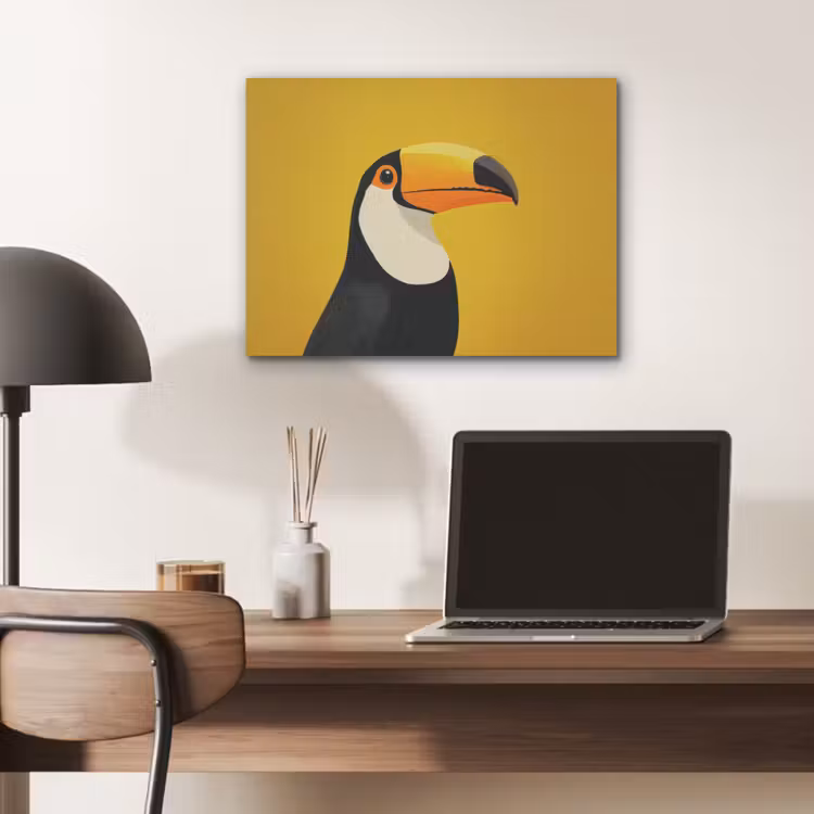 Toekan - Minimalistisch - Snavel - Oranje PET vilt klein -sfeer5