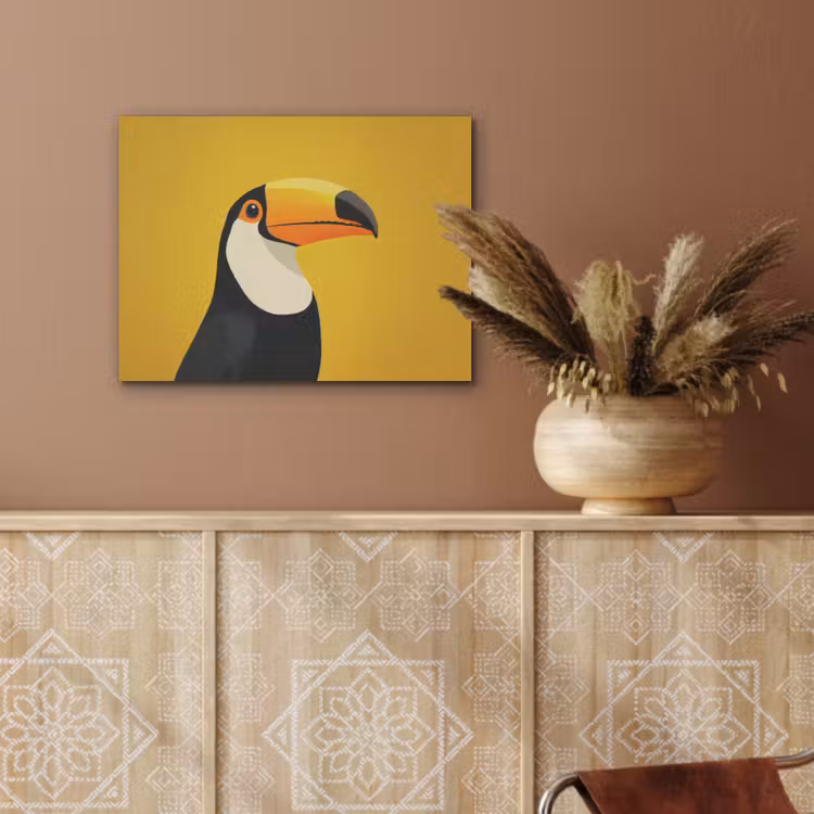 Toekan - Minimalistisch - Snavel - Oranje PET vilt klein -sfeer4