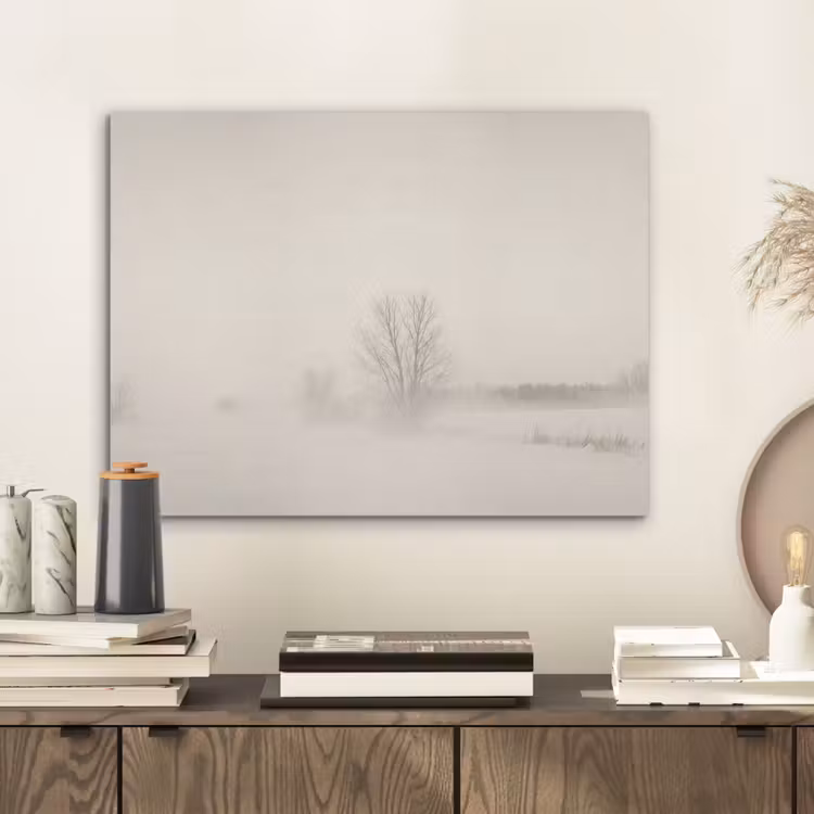 Boom - Mist - Sneeuw - Winter - Minimalistisch PET vilt klein -sfeer1
