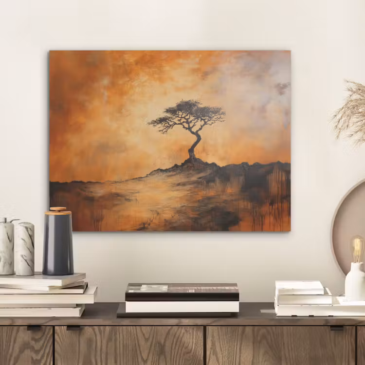 Boom - Landschap - Oranje PET vilt klein -sfeer1