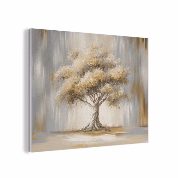 Boom - Bladeren - Abstract - Wit PET vilt klein -3d