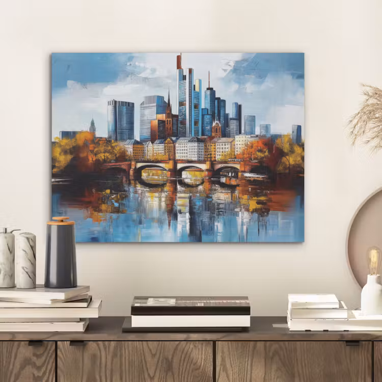 Bomen Frankfurt- Stad - Skyline - Brug PET vilt klein -sfeer1