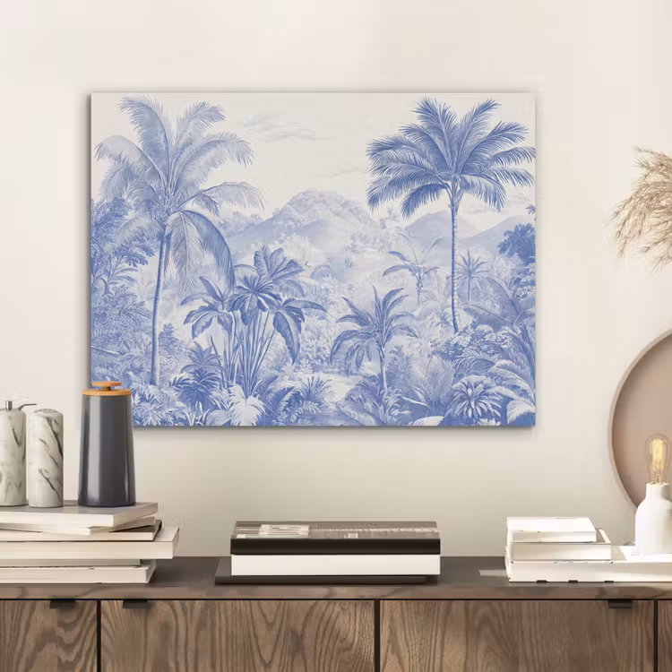 Tropisch - Jungle - Blauw PET vilt klein -sfeer1