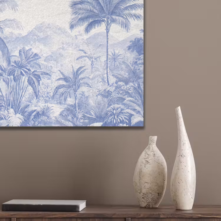 Tropisch - Jungle - Blauw PET vilt klein -sfeer6_closeup