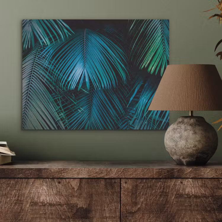 Inductie beschermer - Inductie afdekplaat - Tropical - Jungle - Bladeren - Groen PET vilt klein -sfeer2
