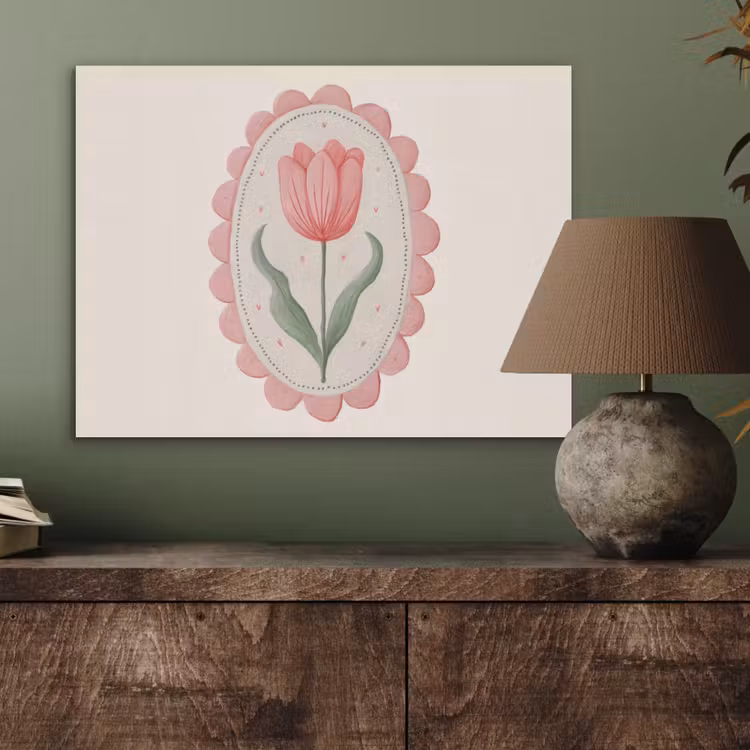 Tulp - Lijst - Ovaal - Illustratie PET vilt klein -sfeer2