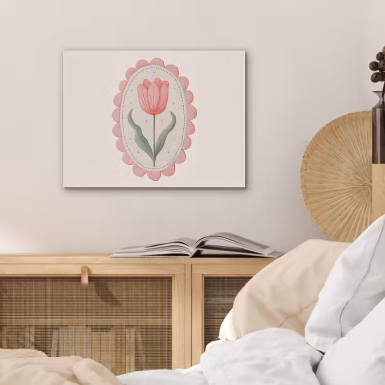 Tulp - Lijst - Ovaal - Illustratie PET vilt klein -sfeer3